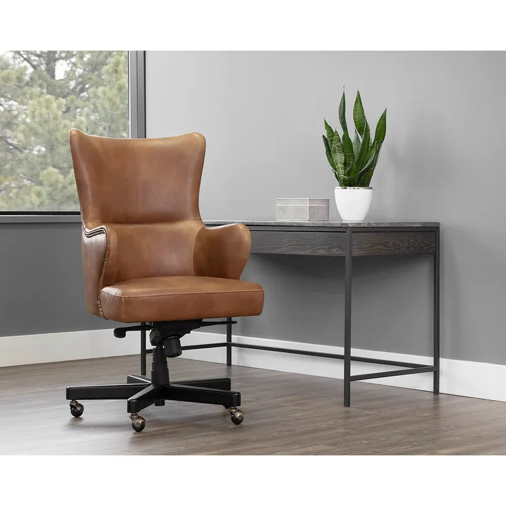 Hubert Office Chair - Tobacco Tan - Light House Co.