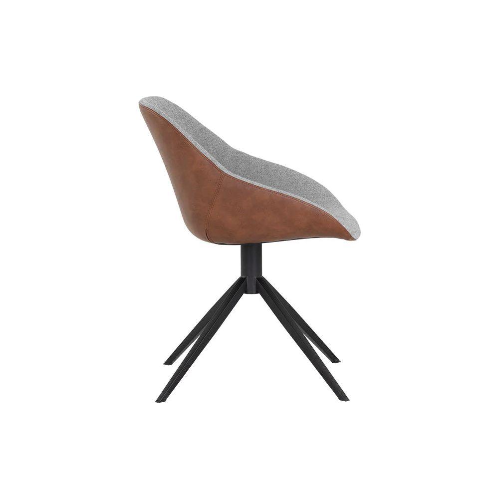 Mccoy Swivel Chair - Cinnamon Brown / November Grey - Light House Co.