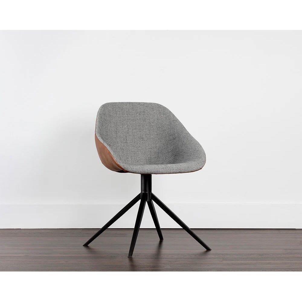 Mccoy Swivel Chair - Cinnamon Brown / November Grey - Light House Co.