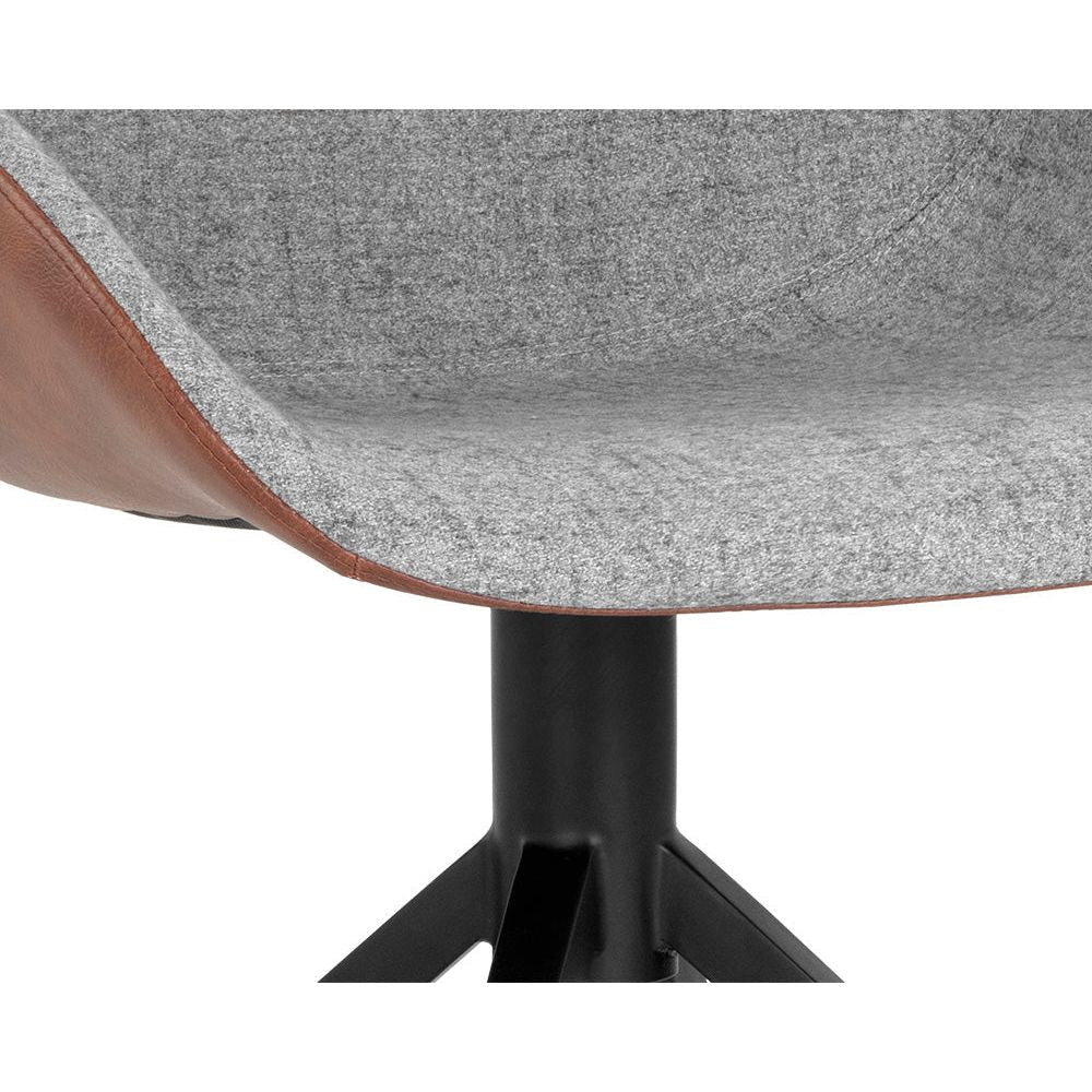 Mccoy Swivel Chair - Cinnamon Brown / November Grey - Light House Co.