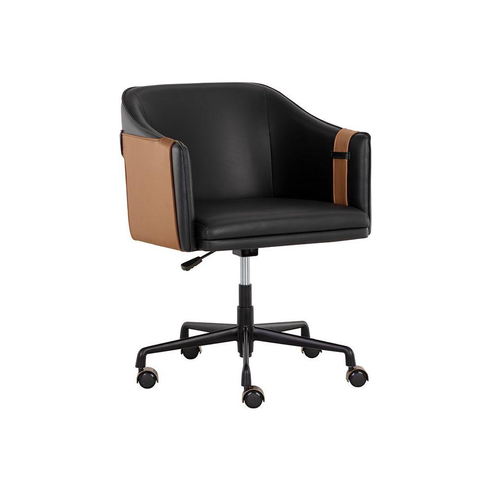 Carter Office Chair - Napa Black / Napa Cognac - Light House Co.