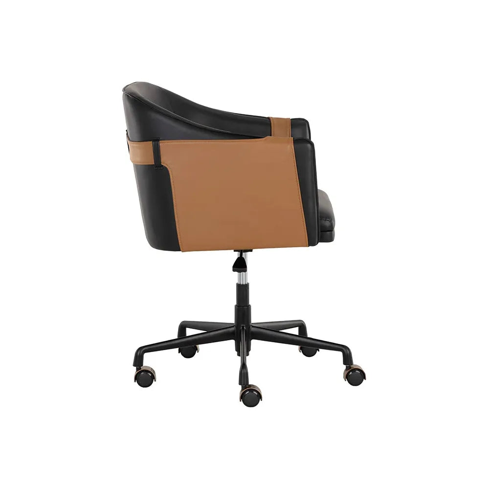 Carter Office Chair - Napa Black / Napa Cognac - Light House Co.