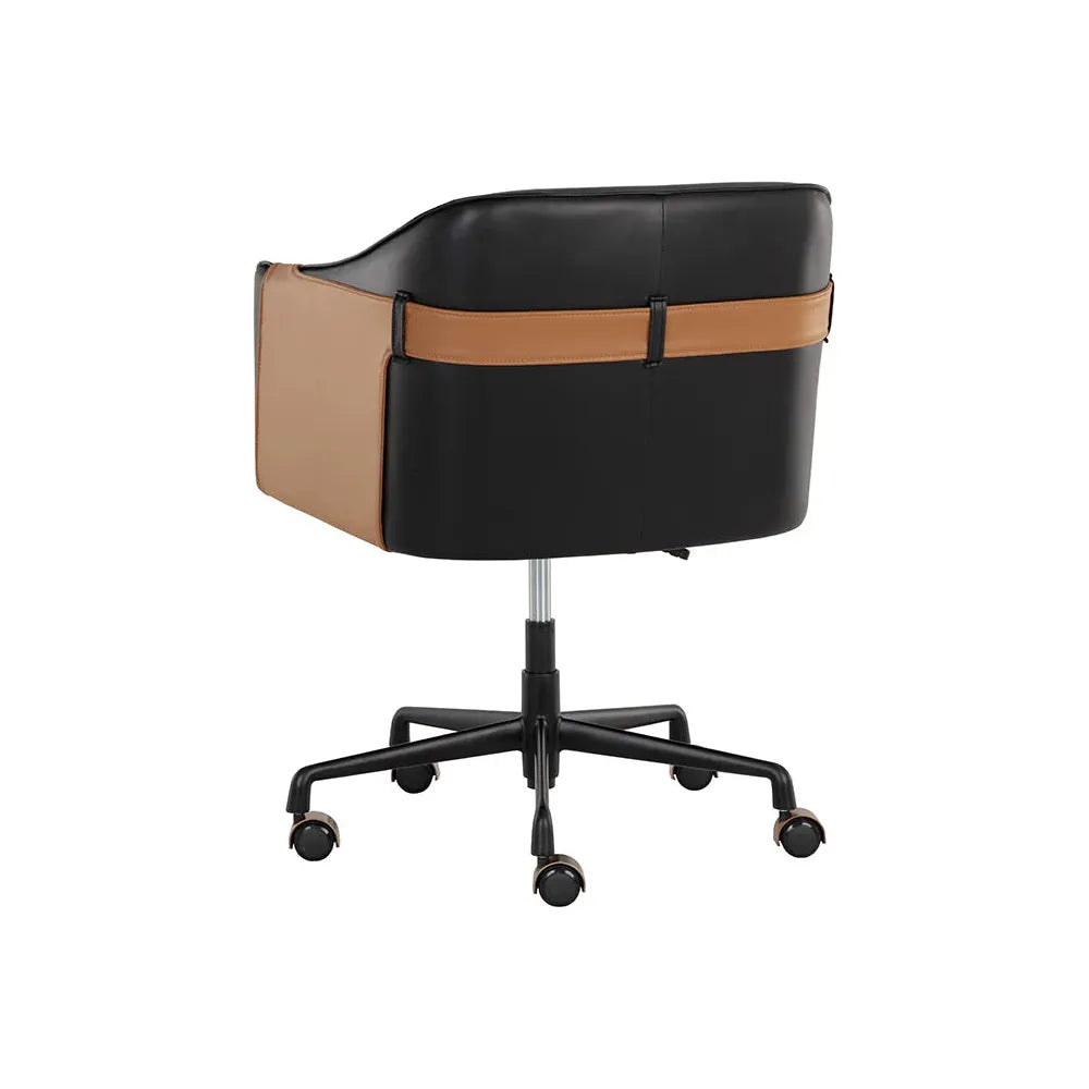 Carter Office Chair - Napa Black / Napa Cognac - Light House Co.