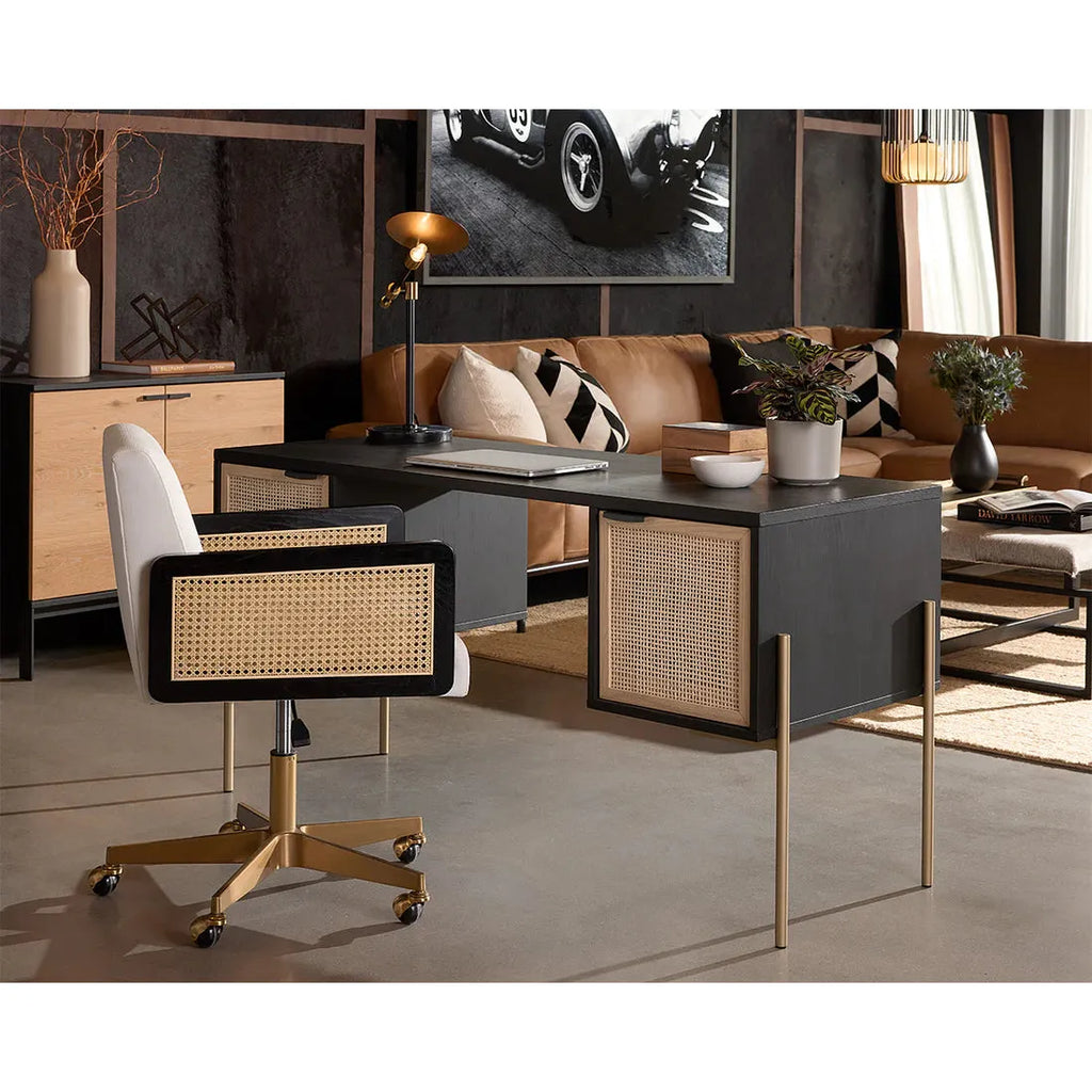 Claudette Office Chair - Linoso Ivory - Light House Co.