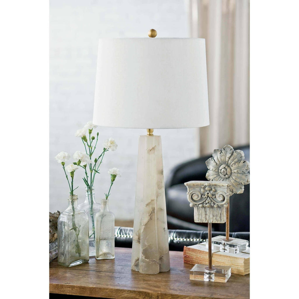 Quatrefoil Alabaster Table Lamp - Light House Co.