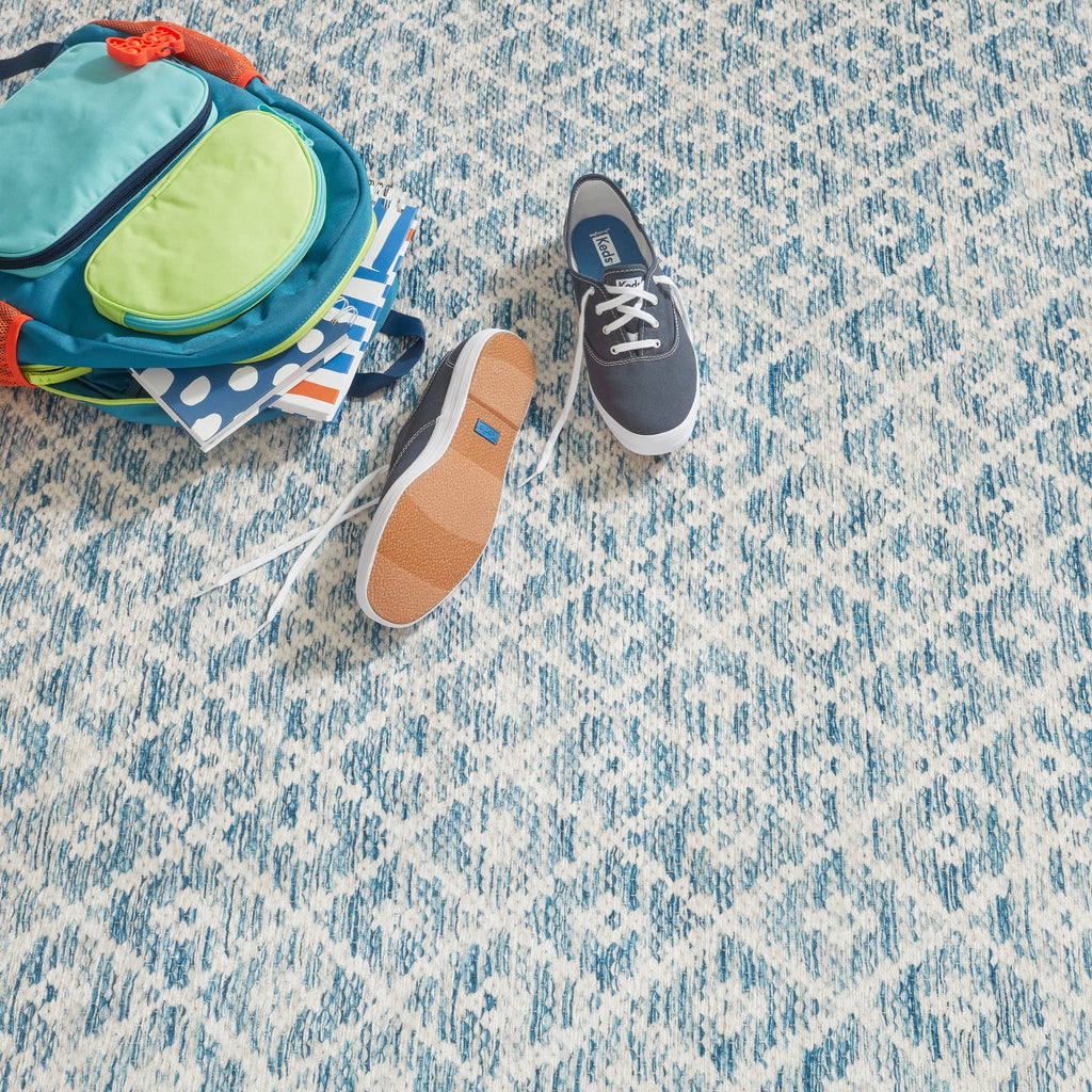 Melange Diamond Blue Rug - Light House Co.