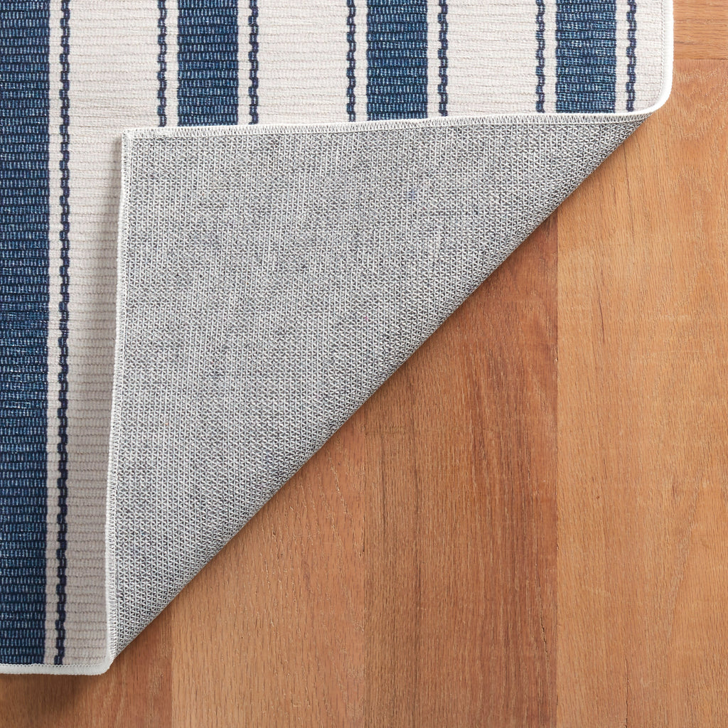 Blue Awning Stripe Rug - Light House Co.