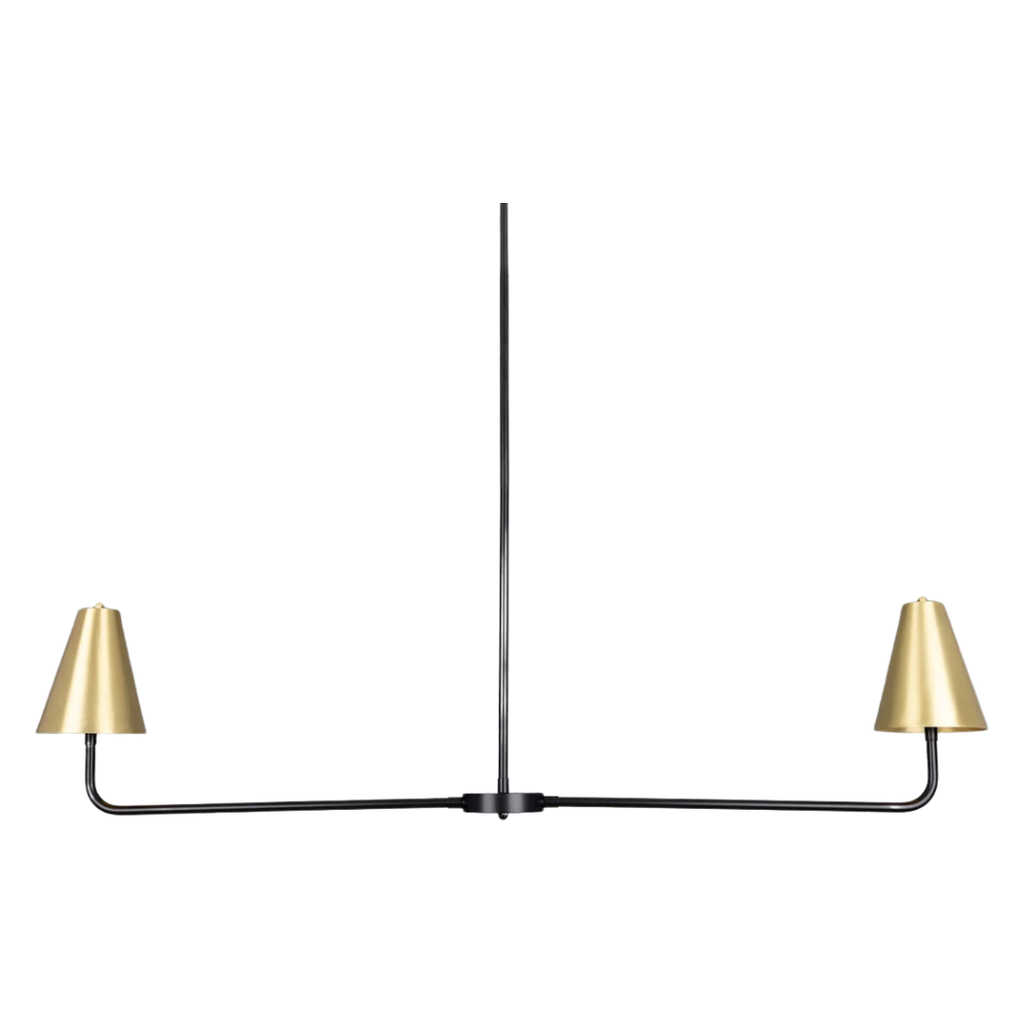 Riverton Black / Brass Minimalist Island Chandelier - Light House Co.