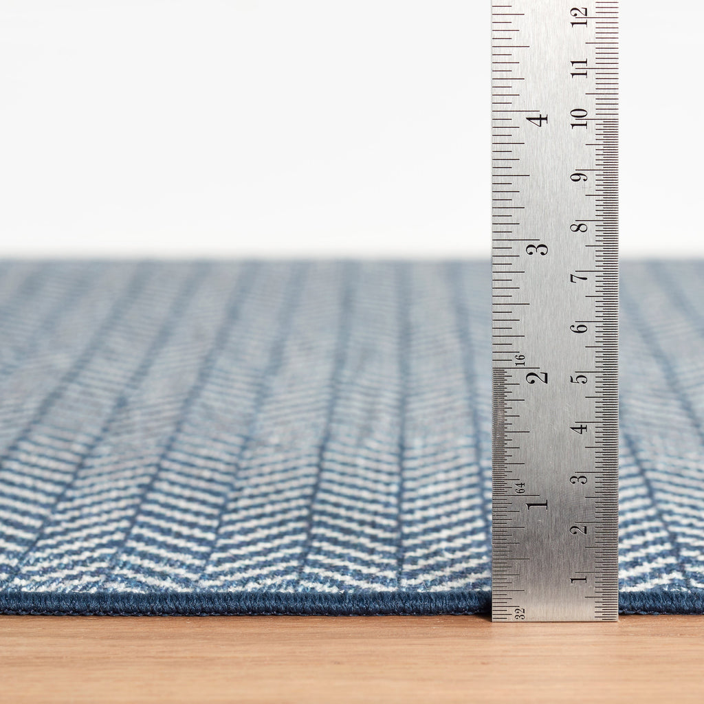 Herringbone Navy Rug - Light House Co.