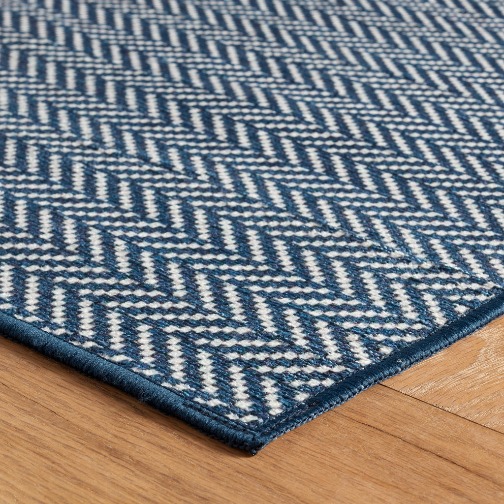 Herringbone Navy Rug - Light House Co.