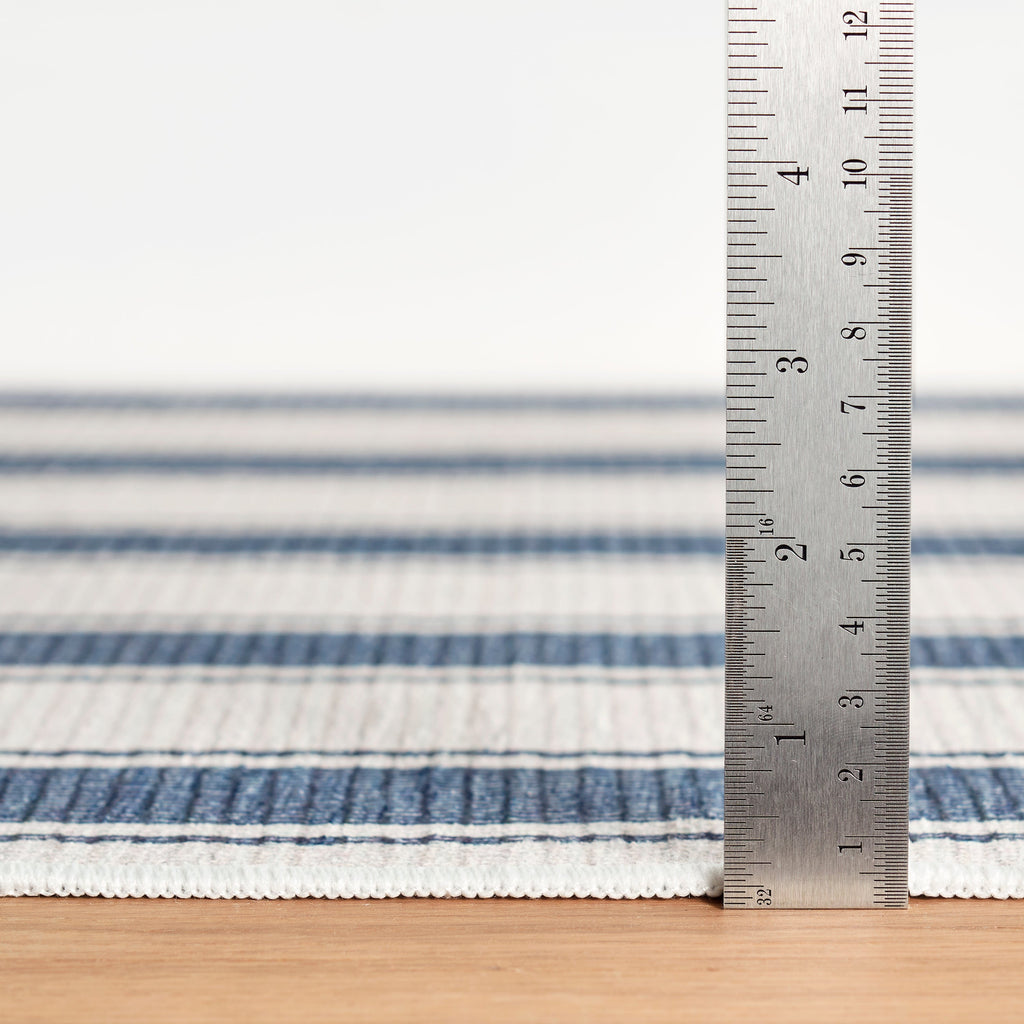 Blue Awning Stripe Rug - Light House Co.