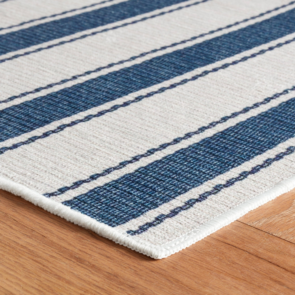 Blue Awning Stripe Rug - Light House Co.