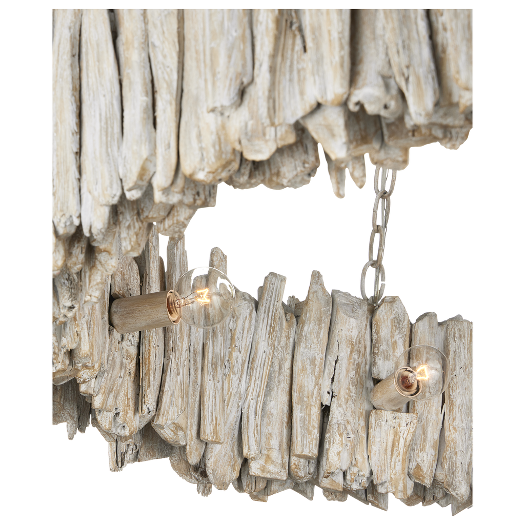 Driftwood Whitewash Ring Chandelier - Light House Co.