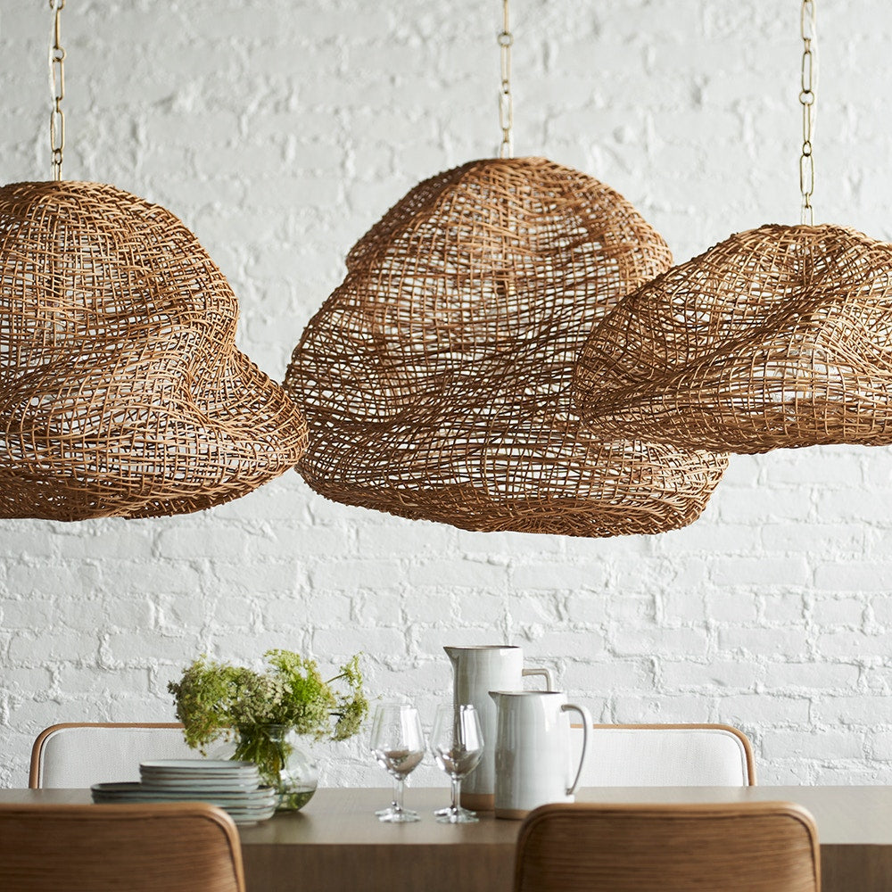 Andorra Wicker Pendant, Medium Natural - Light House Co.