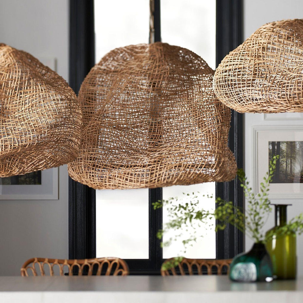 Andorra Wicker Pendant, Medium Natural - Light House Co.