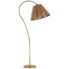 Hand-Rubbed Antique Brass / Natural Abaca Shade