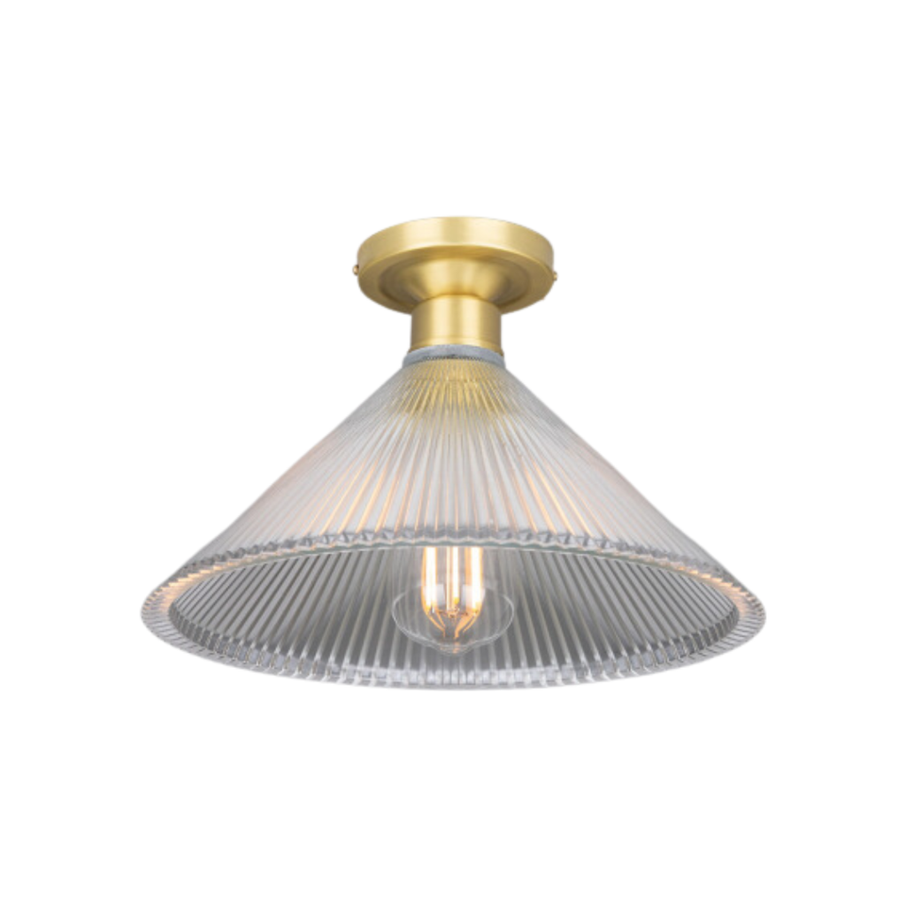 Hanoi Vintage Holophane Glass Flush Ceiling Light - Light House Co.