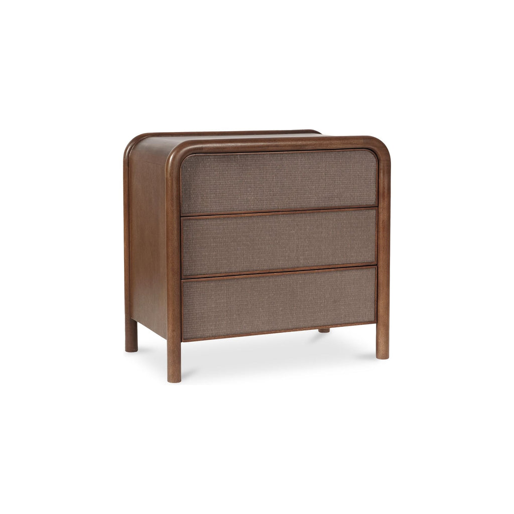 Rye Warm Brown 3 Drawer Nightstand - Light House Co.