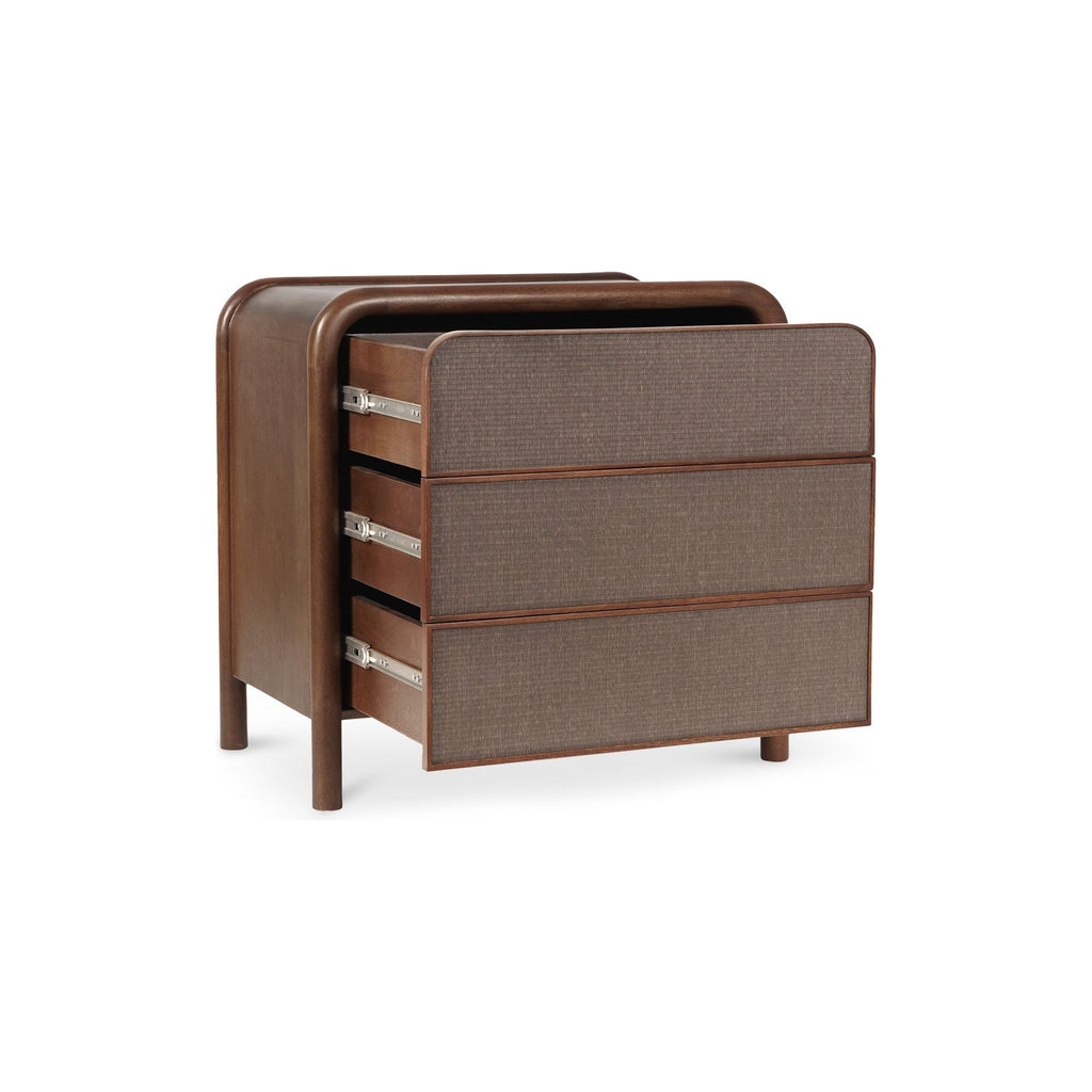 Rye Warm Brown 3 Drawer Nightstand - Light House Co.