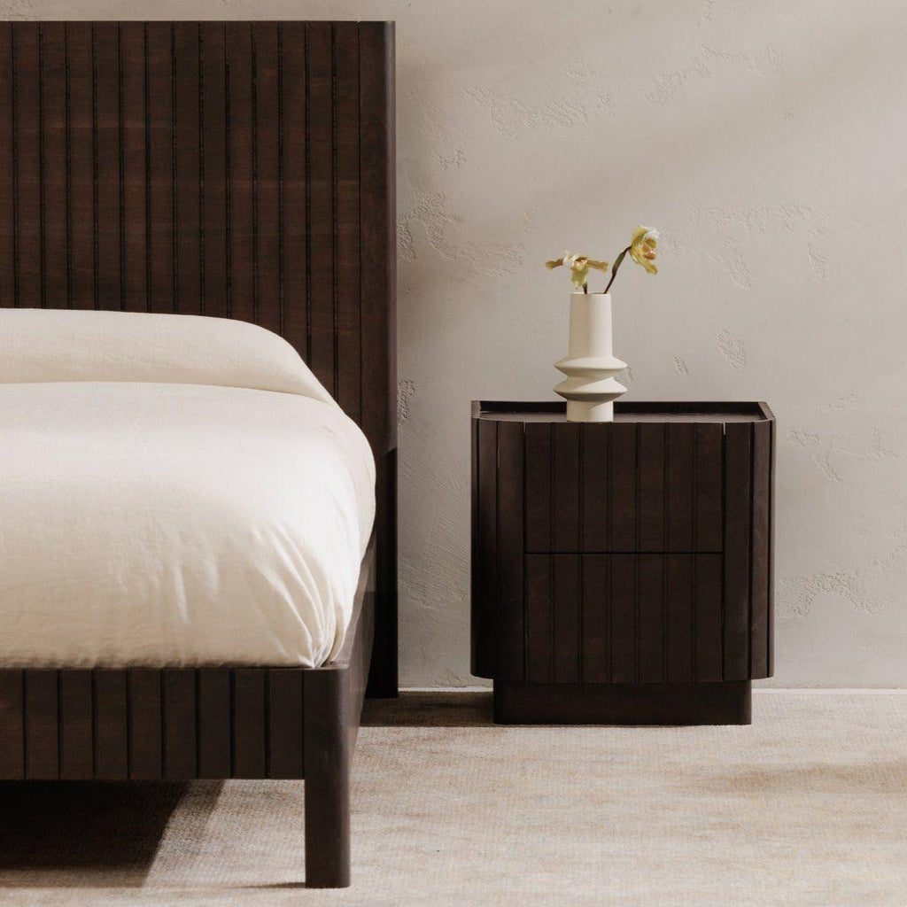 Povera Black Nightstand - Light House Co.