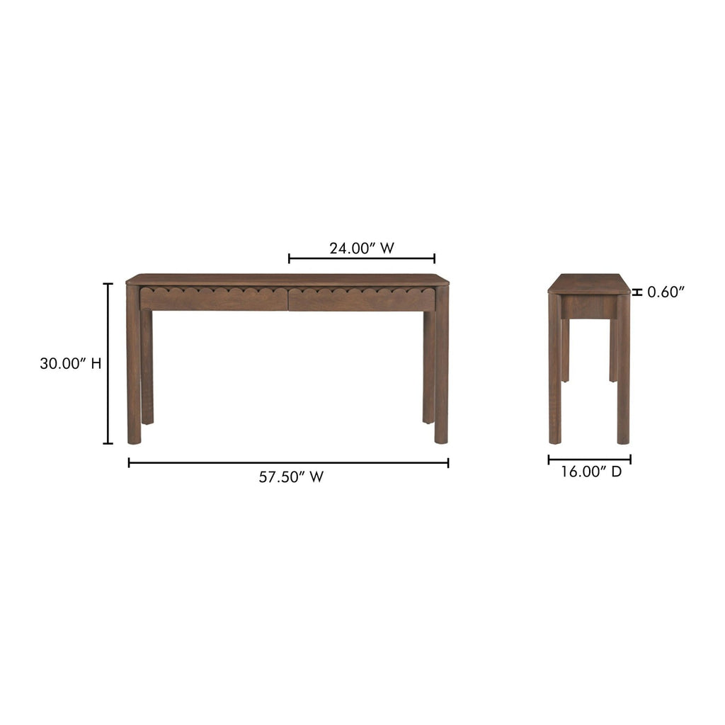 Wiley Vintage Brown Console Table - Light House Co.