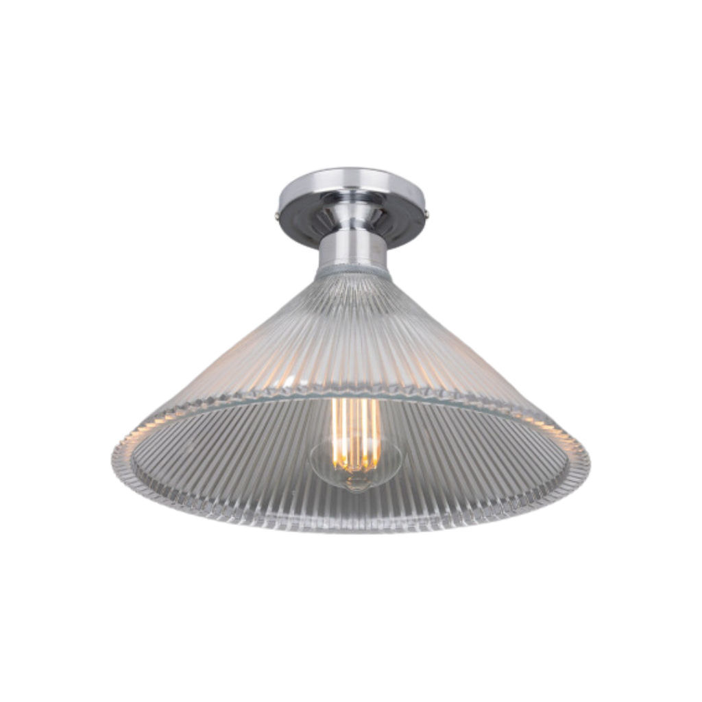 Hanoi Vintage Holophane Glass Flush Ceiling Light - Light House Co.