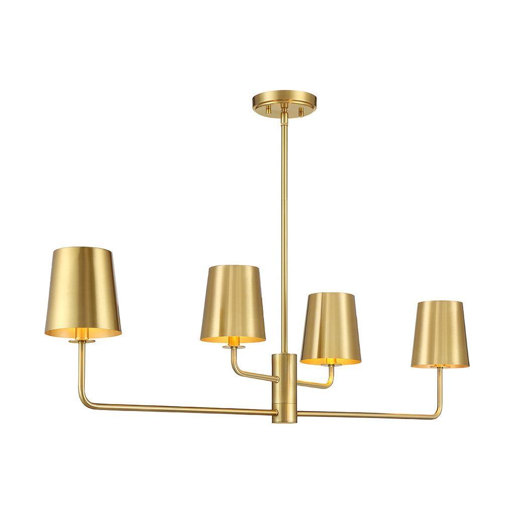 4-Light Linear Chandelier in Matte Black - Light House Co.