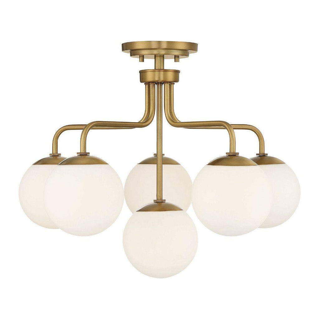 Marco 6-Light Ceiling Light in Warm Brass - Light House Co.