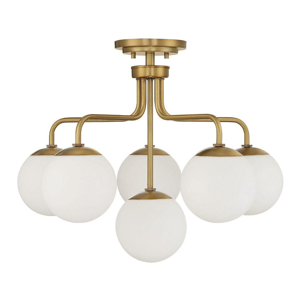 Marco 6-Light Ceiling Light in Warm Brass - Light House Co.