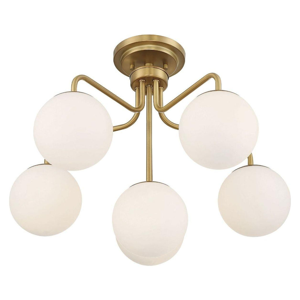 Marco 6-Light Ceiling Light in Warm Brass - Light House Co.