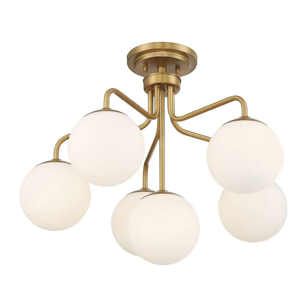 Marco 6-Light Ceiling Light in Warm Brass - Light House Co.