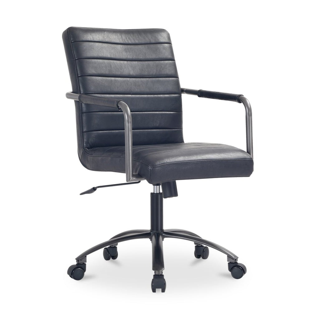 Roy Office Chair Black Leather - Light House Co.