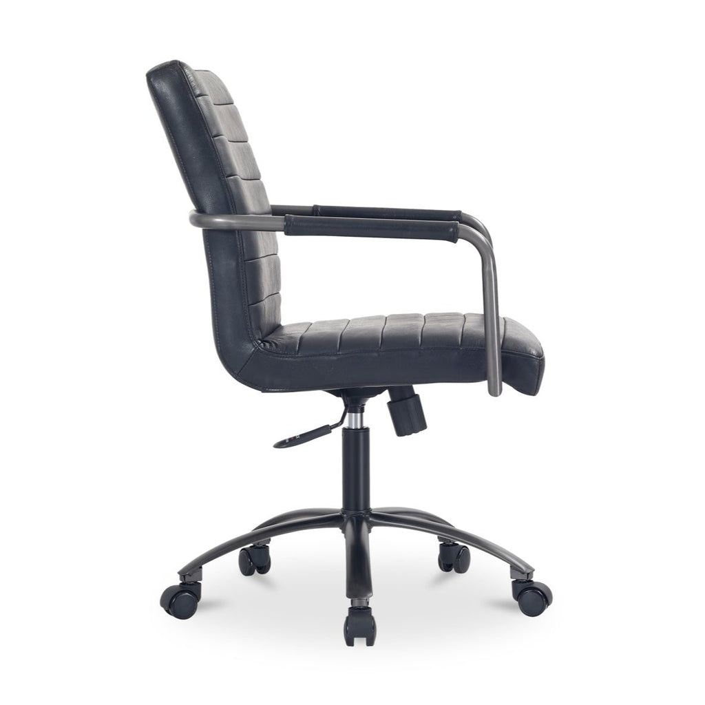 Roy Office Chair Black Leather - Light House Co.