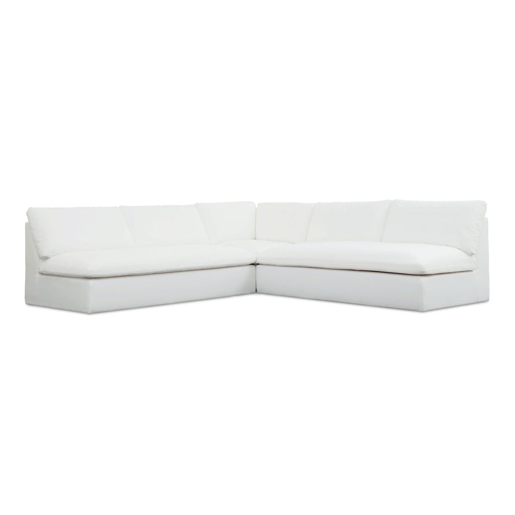 Miles Outdoor Modular 3 Piece White | Outdoor Sofas | Moe's - Light House Co.
