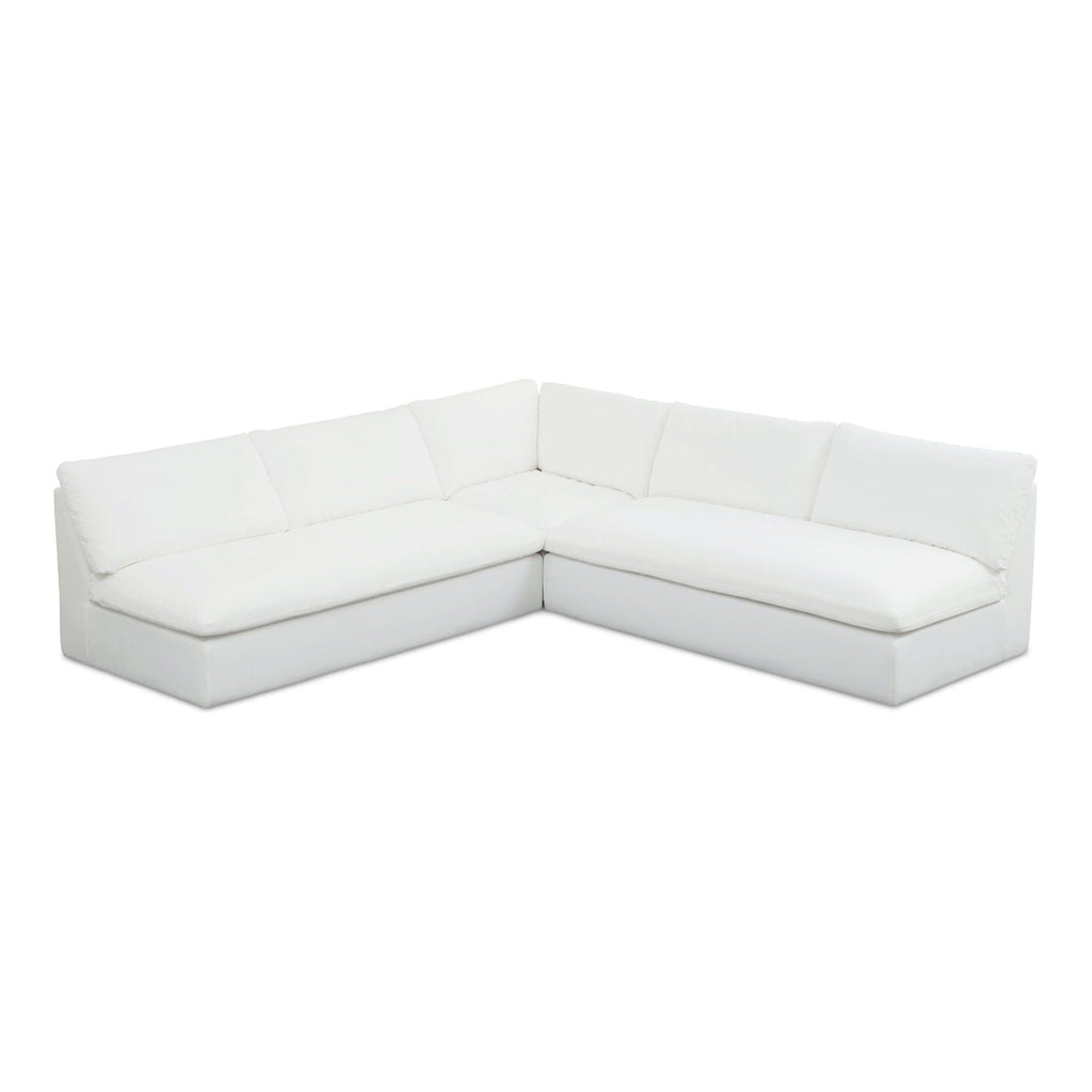 Miles Outdoor Modular 3 Piece White | Outdoor Sofas | Moe's - Light House Co.