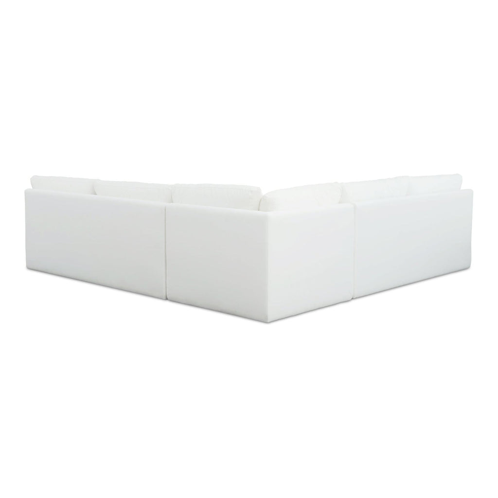 Miles Outdoor Modular 3 Piece White | Outdoor Sofas | Moe's - Light House Co.