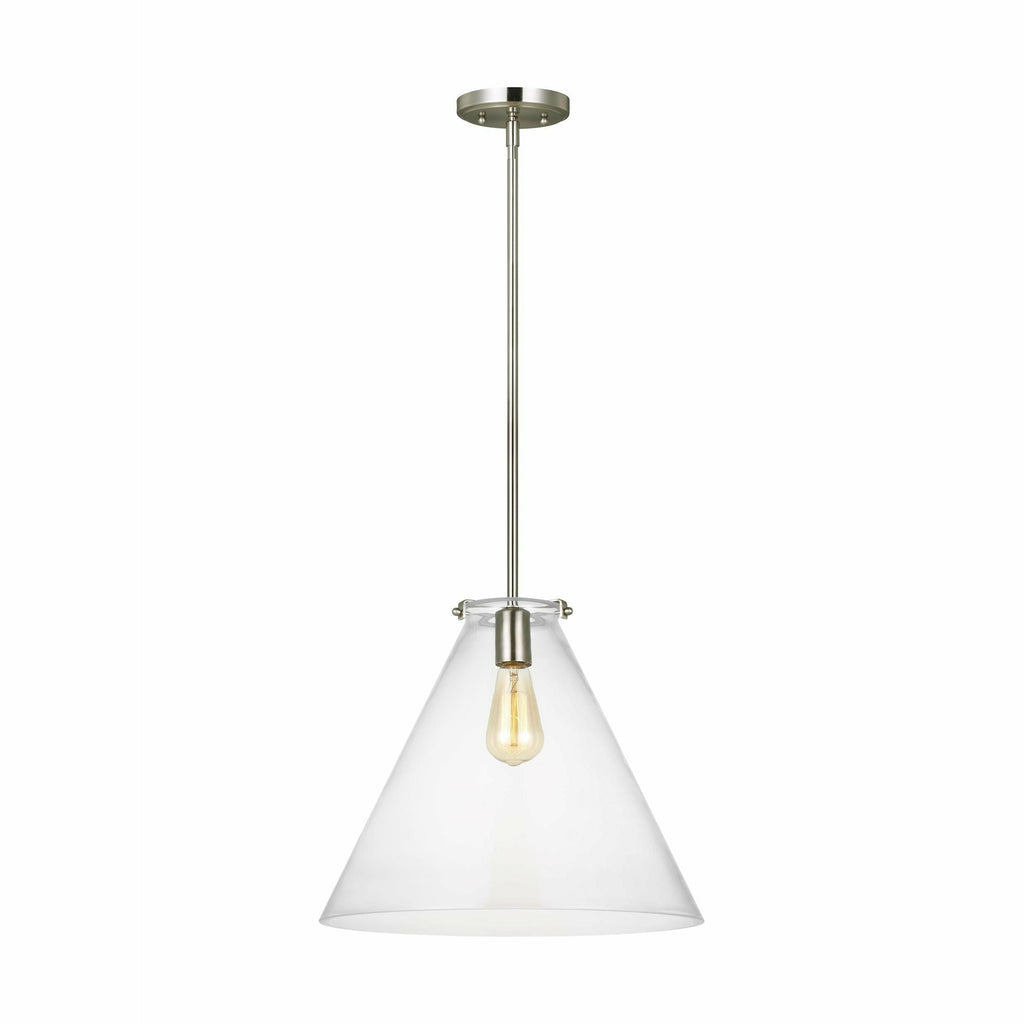 Kate One Light Cone Pendant - Brushed Nickel | Open Box - Light House Co.