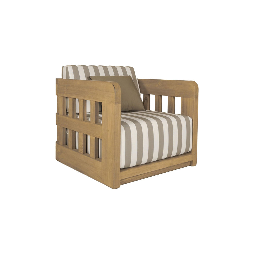 Adelaide Outdoor Accent Chair Brown Stripe | Outdoor Chairs | Moe's - Light House Co.
