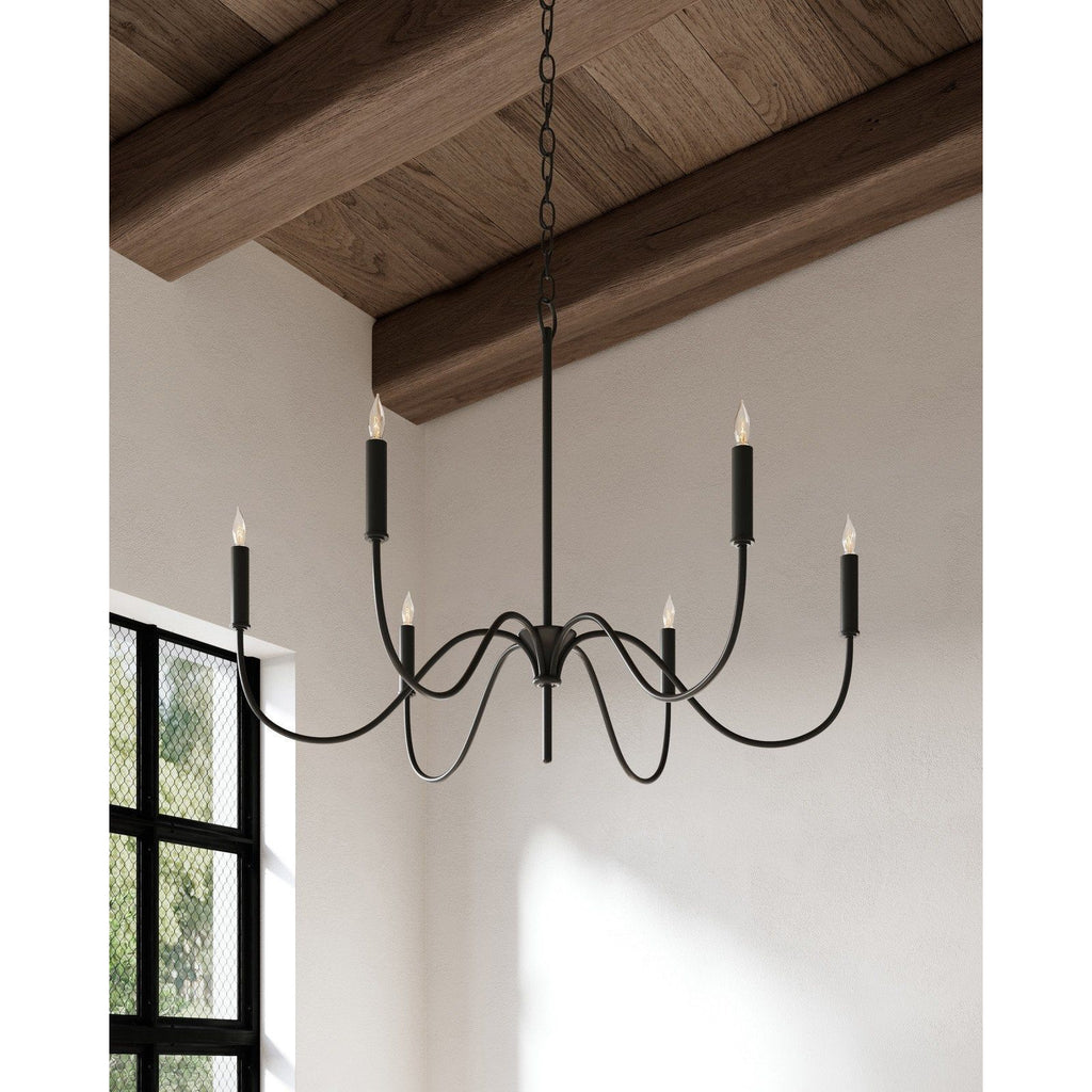 Tirrell Black Chandelier | Chandeliers | Currey & Company - Light House Co.