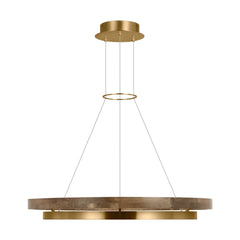 Hand Rubbed Antique Brass/Natural Oak / Integrated LED 90 CRI 3500K 120V
