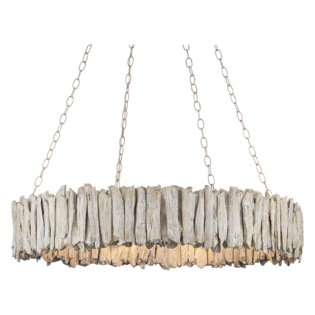 Driftwood Whitewash Ring Chandelier - Light House Co.
