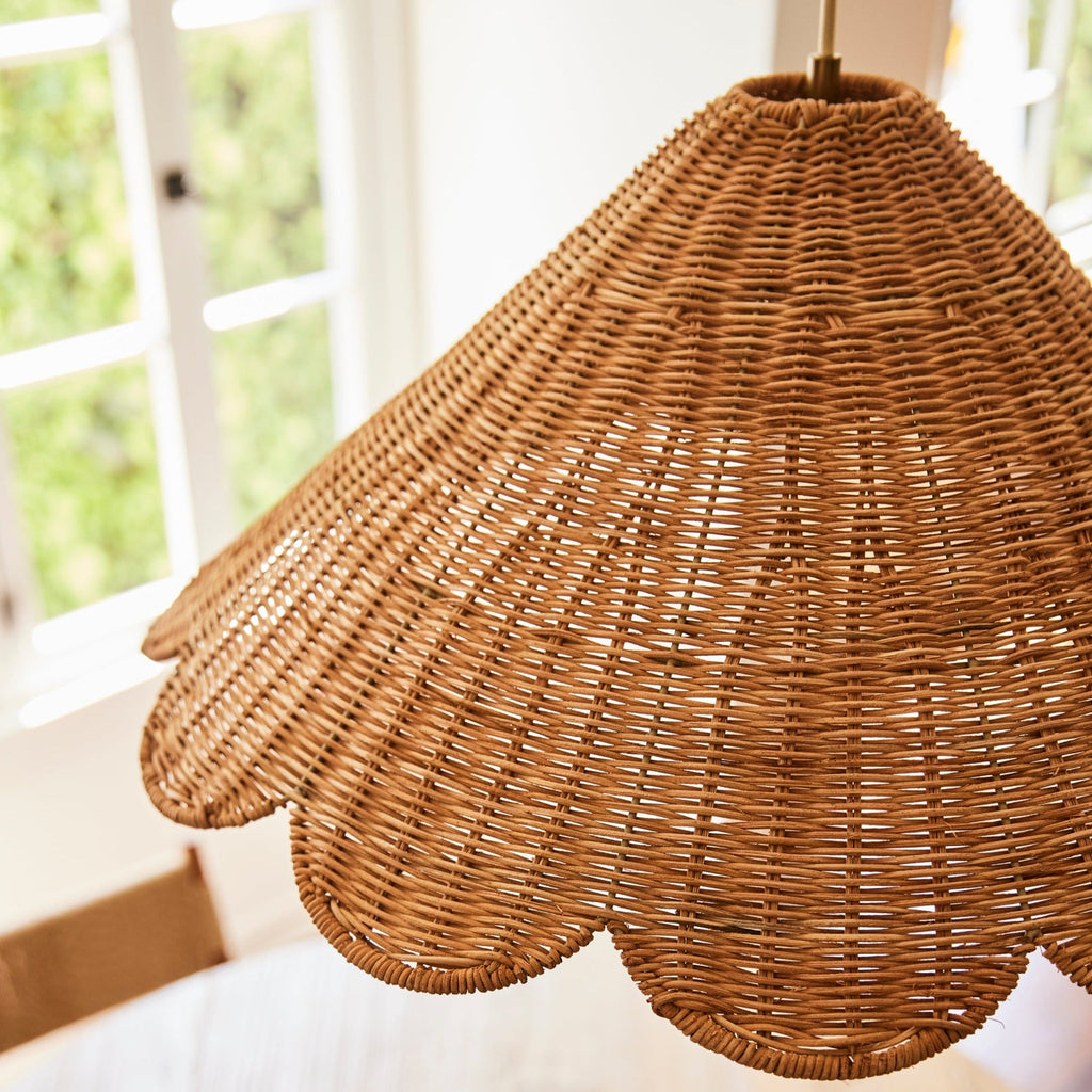Maude Rattan Scallop Pendant - Light House Co.