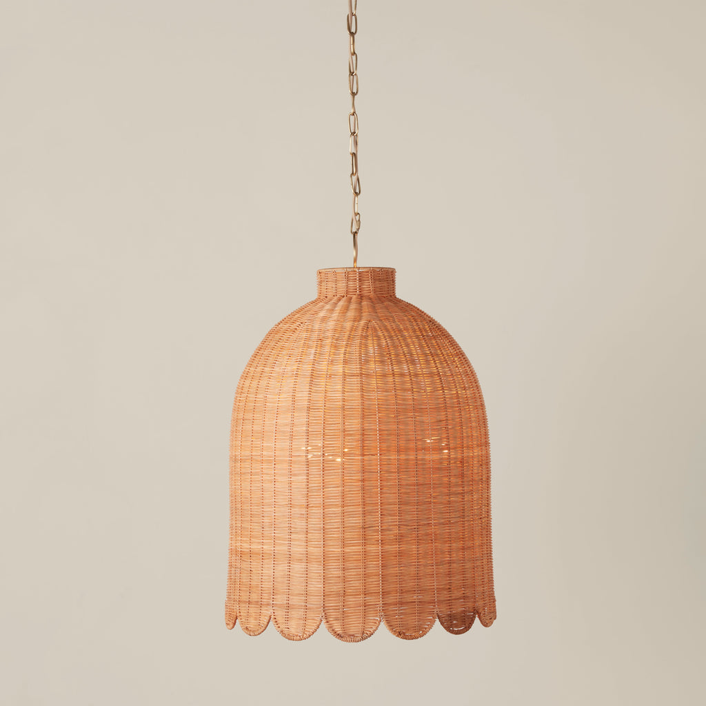 Maude Rattan Scallop Chandelier - Light House Co.