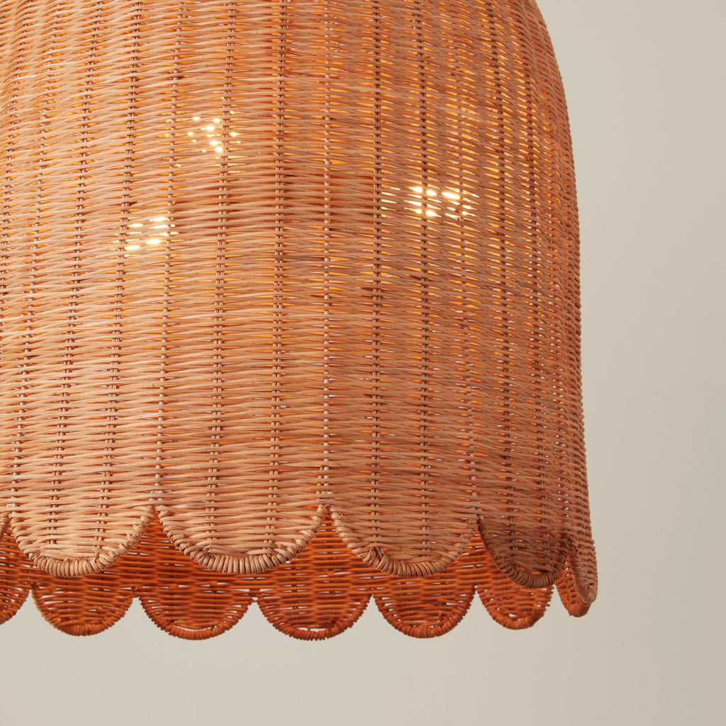 Maude Rattan Scallop Chandelier - Light House Co.