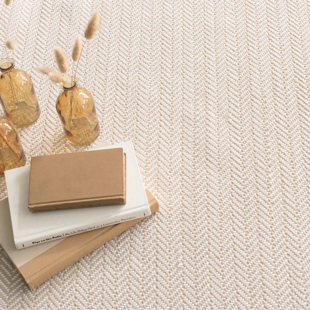 Herringbone Linen/White Indoor/Outdoor Rug - Light House Co.