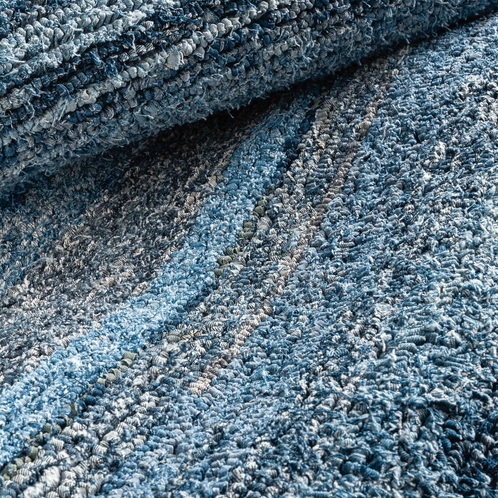 Denim Chindi Blue Hand Hooked Cotton Rug - Light House Co.