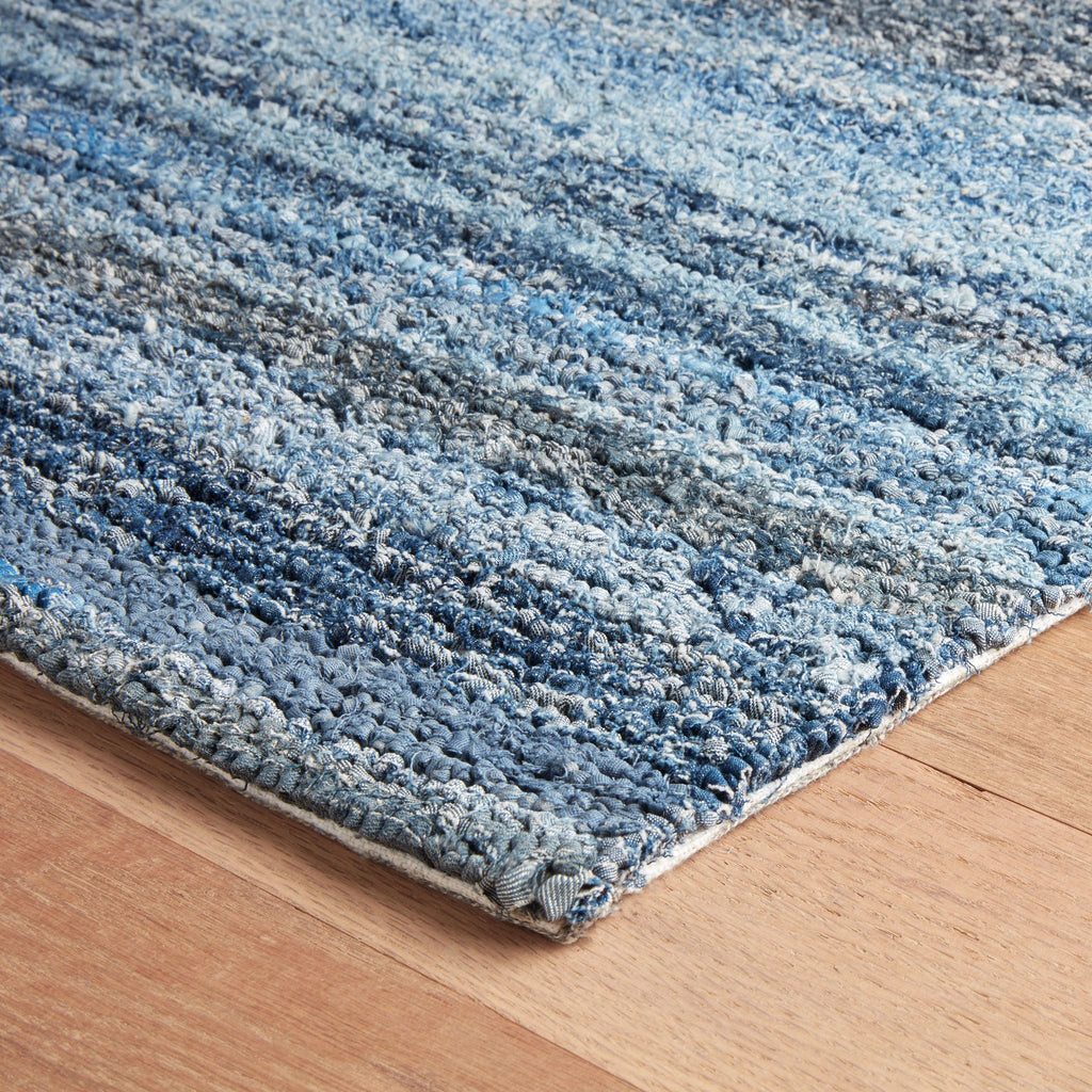Denim Chindi Blue Hand Hooked Cotton Rug - Light House Co.