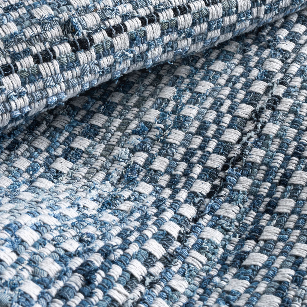 Denim Stone Blue Handwoven Cotton Rug - Light House Co.