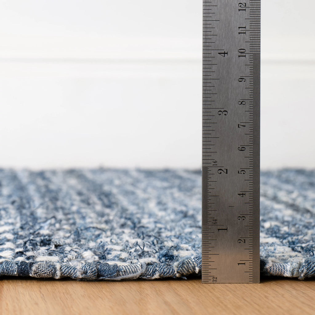 Denim Stone Blue Handwoven Cotton Rug - Light House Co.
