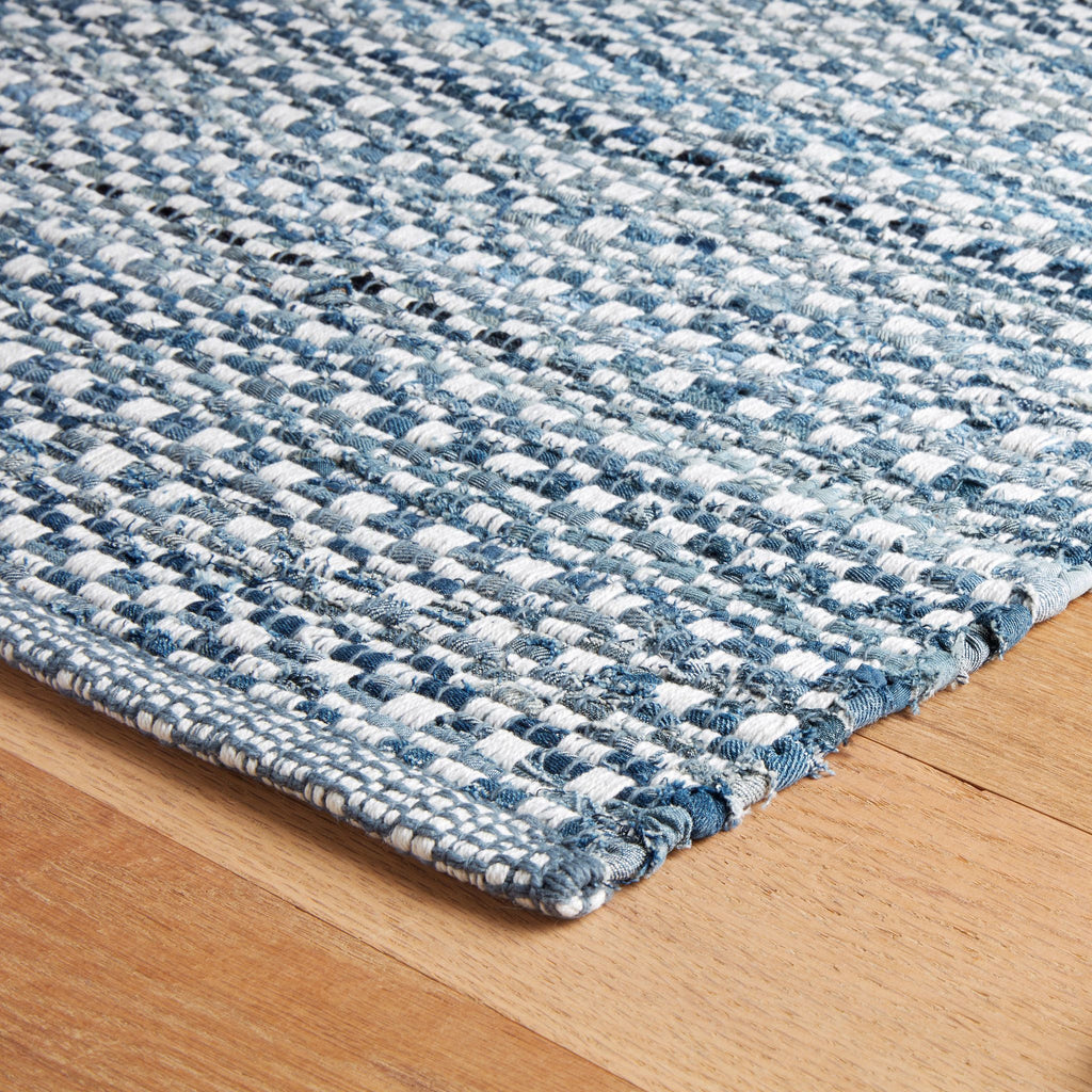 Denim Stone Blue Handwoven Cotton Rug - Light House Co.